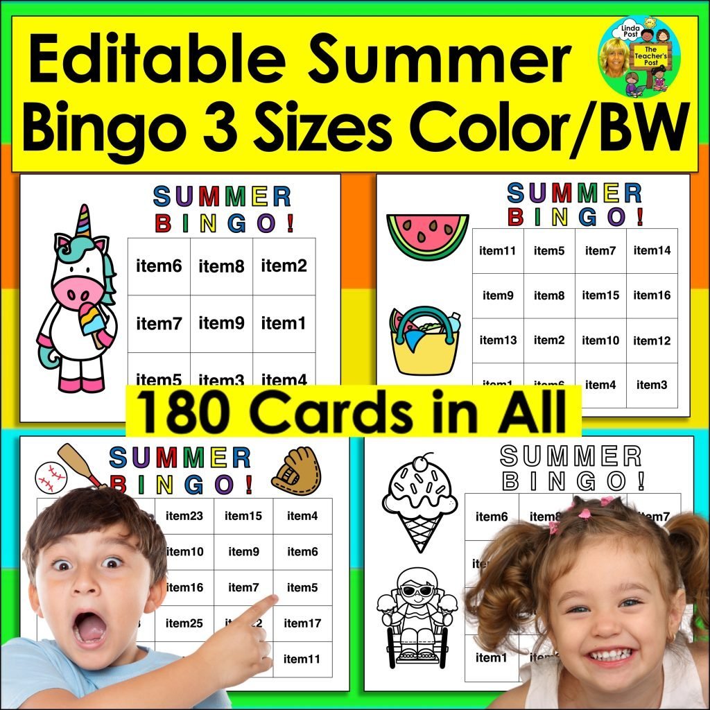 post ti Make the End of the Year Enjoyable! Editable Summer Bingo