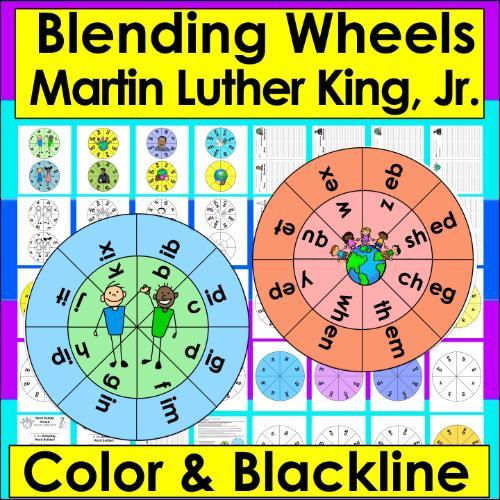 post ti 6 Martin Luther King Jr. Activities for Kids & An MLK Bingo Kindness Freebie! Martin Luther King, Jr. BlPhonics Wheels for Blending Onset and Rimes