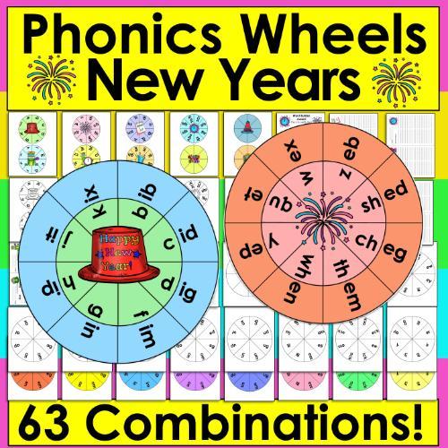 post ti 7 Differentiated and Editable New Year's Activities for Kindergarten and First Grade Fun New Years Phonics Wheels