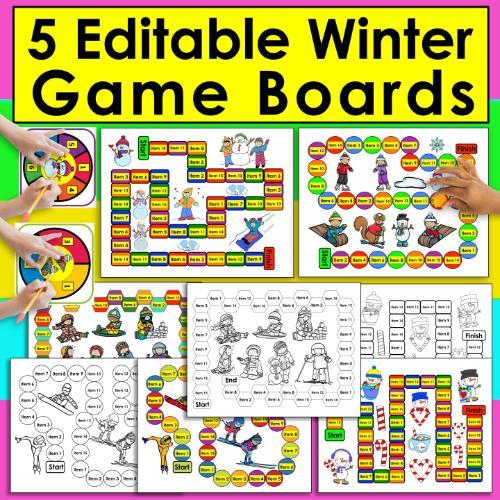 post ti 10 Winter Crafts and 1 1 Appealing Winter Activities for Kids 5 Editable Winter Gameboards