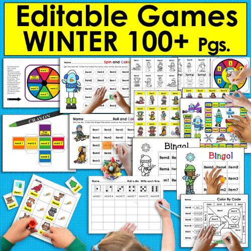 post ti 10 Winter Crafts and 1 1 Appealing Winter Activities for Kids 100 Pages of Editable Winter Games for Any List