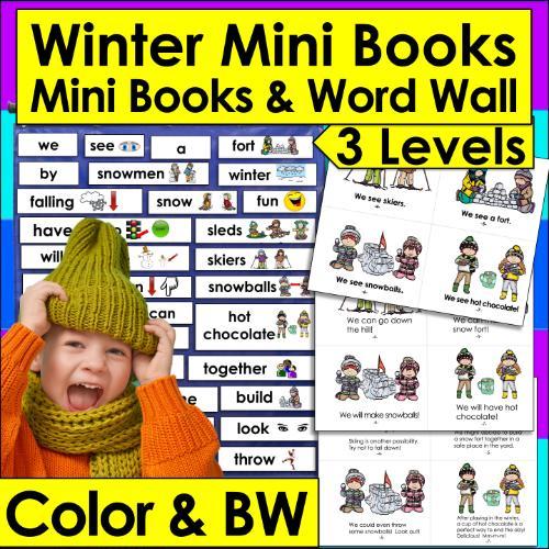 post ti 10 Winter Crafts and 1 1 Appealing Winter Activities for Kids Winter Mini Books and Illustrated Word Wall Cards