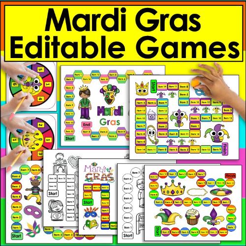 post ti Mardi Gras Fun for K-2 Classrooms: 5 Festive Resources to Celebrate and Learn 5 Mardi Gras Editable Gameboards