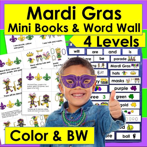 post ti Mardi Gras Fun for K-2 Classrooms: 5 Festive Resources to Celebrate and Learn Mardi Gras Mini Books Cover