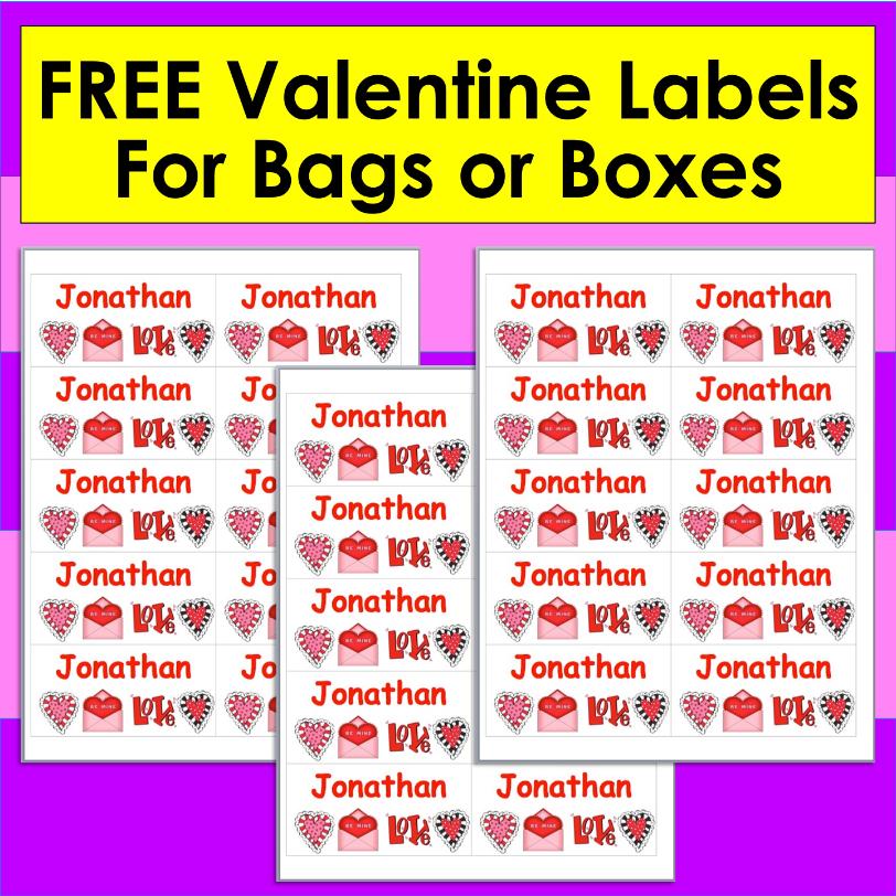 Editable Valentines Day Name Labels