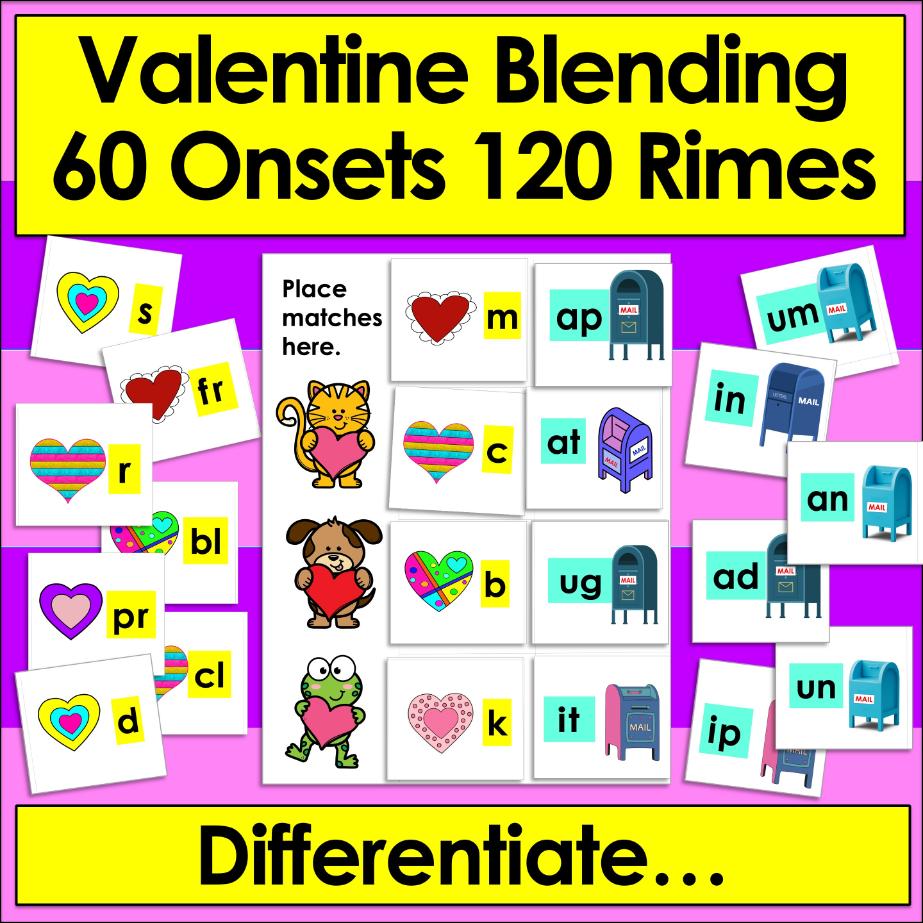 post ti 2 Helpful Valentines Day FREEBIES & Engaging Activities for K/1 Valentines Day Onset Rime Blending