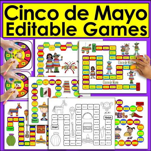 post ti Celebrate Cinco de Mayo with Fun & Educational Activities for K–1 Cinco de Mayo Editable Games Cover