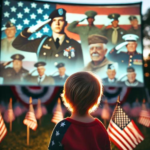 young child with veterans