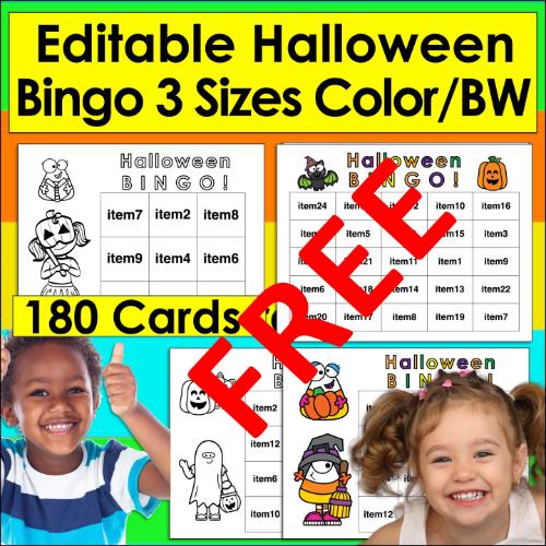 Halloween Editable Bingo FREEBIE