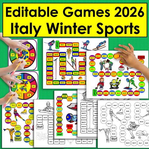 Winter Olympics Editable Gameboards Cover